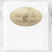 レトロ金ゴールドホリデーヴィベ 楕円形シール (バッグ)