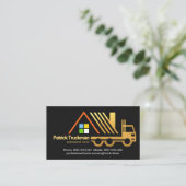 レトロ金ゴールドホーム移動トラック 名刺 (スタンド正面)