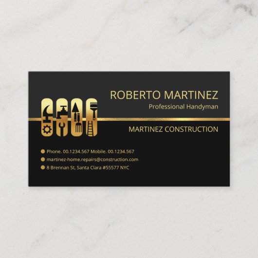 レトロ金ゴールドライングレーシェード建物 名刺 (正面)