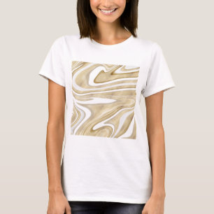 レトロ金ゴールド渦絵画液審デザイン Tシャツ