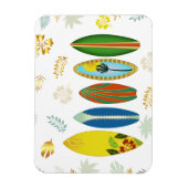 レトロ金ゴールド熱帯沿岸サーフボード マグネット (縦)