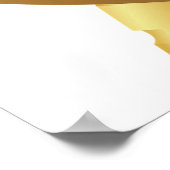 レトロ金ゴールド目覚まし時計とブルートリム時計 ポスター (角)