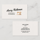 レトロ金ゴールド裁縫マシンテーラーまたはシーストレスCa コーリングカード (正面/裏面)