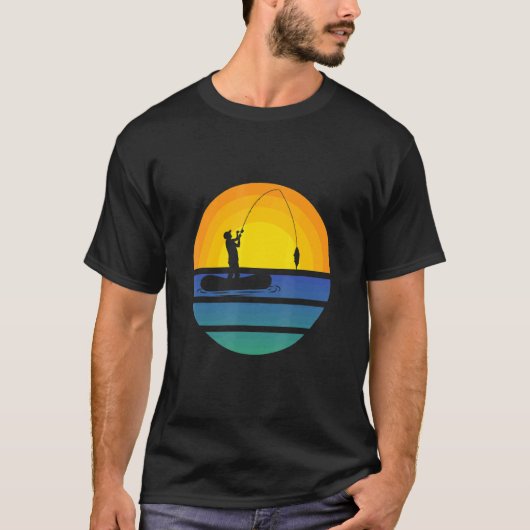 レトロ釣りファッション 釣り具 釣りウェア Tシャツ (正面)