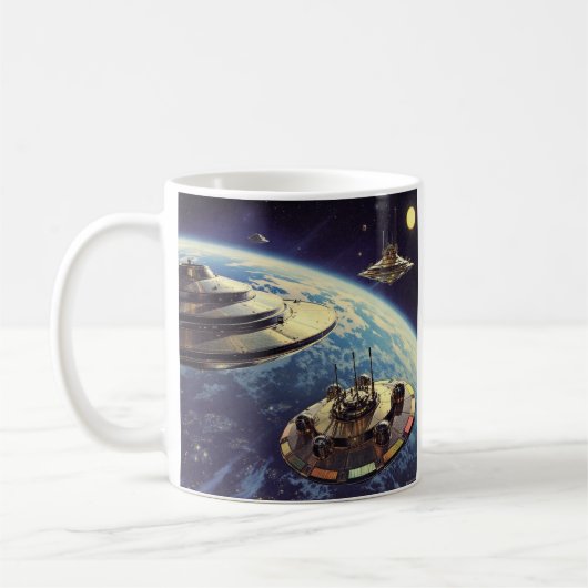 レトロ銀河ソーサー艦隊 コーヒーマグカップ (左)