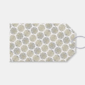 レトロ銀金ゴールド花模様 ギフトタグ (正面(横))