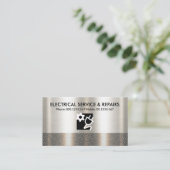 レトロ銀電子回路層電気技師 名刺 (スタンド正面)