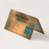 レトロ銅アイシャドパレット折りたたみロイヤリティカード 名刺 (裏面)