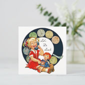 レトロ長い間の友達にランチ招待状をしよう 招待状 (スタンド正面)