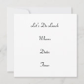 レトロ長い間の友達にランチ招待状をしよう 招待状 (裏面)