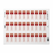 レトロ長方形差出人住所ラベル – 赤 ラベル (フルシート)