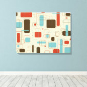 レトロ長方形 キャンバスプリント (インサイチュ (ウッドフロア))