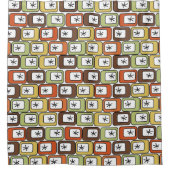 レトロ長方形(スターバスト) シャワーカーテン (正面)