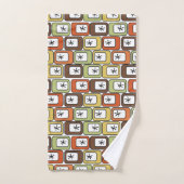 レトロ長方形(スターバスト) バスタオルセット (ハンドタオル)