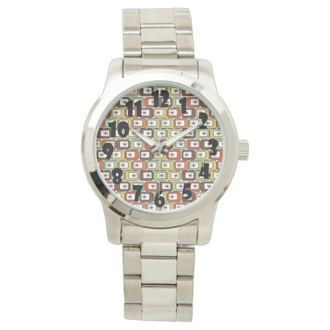 レトロ長方形(スターバスト) 腕時計 (正面)