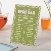 レトロ開くバーメニュー 台座サイン (インサイチュ)