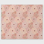 レトロ開花デイジー ラッピングペーパー (フラット)