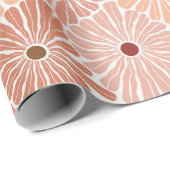 レトロ開花デイジー ラッピングペーパー (ロールコーナー)