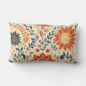 レトロ開花バースト – 装飾用クッション ランバークッション (裏面)