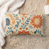 レトロ開花バースト – 装飾用クッション ランバークッション (ブランケット)