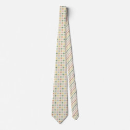 レトロ開花幾何フローラプリント パターン（の模様が）ある ネクタイ