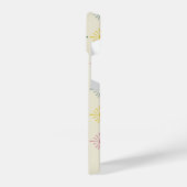 レトロ開花幾何フローラプリント パーソナライズされた iPhoneケース (左側面)