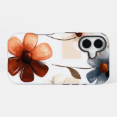 レトロ開花 – コテージコアフローラ電話ケース iPhone 16ケース (裏面横)