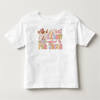 レトロ間抜けキリスト教ラビットイースターはイエスのために トドラーTシャツ
