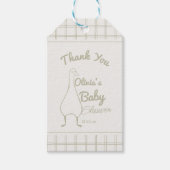 レトロ間抜けグースハンドドロー男女兼用ベビー ギフトタグ (正面)