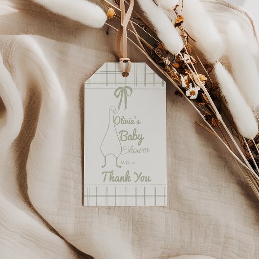 レトロ間抜けグースリ男女兼用ボンベビー ギフトタグ