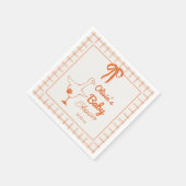 レトロ間抜けグース手引きリボン赤ちゃんシャワー スタンダードカクテルナプキン (角)