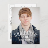 レトロ雄 | 卒業パーティー招待状 インビテーションポストカード (正面/裏面)