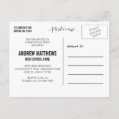 レトロ雄 | 卒業パーティー招待状 インビテーションポストカード (裏面)