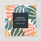 レトロ離れス・グルーヴィガーリー植物学 スクエア名刺 (正面)