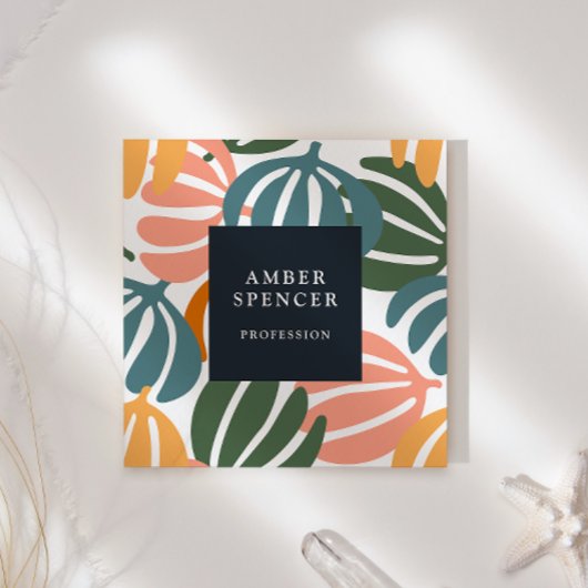 レトロ離れス・グルーヴィガーリー植物学 スクエア名刺