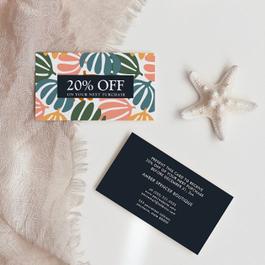 レトロ離れGROOVY BOTANICALクーポンカード 名刺