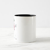 レトロ雪だるまかわいい顔子供たち冬 ツートーンマグカップ (中央)