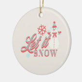 レトロ雪だるまそれを雪クリスマスセラミックオーナム セラミックオーナメント (左)
