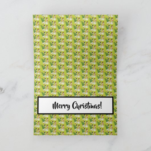 レトロ雪だるまクリスマス カード (内部)