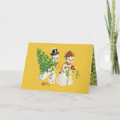 レトロ雪だるまクリスマス カード (正面)