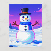 レトロ雪だるまグリッチ ポストカード (正面)