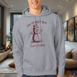 レトロ雪だるまフード付きスウェットシャツ-ヴィンテージハーフトーンブルゴーニュ パーカ