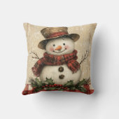 レトロ雪だるま装飾用クッション クッション (裏面)