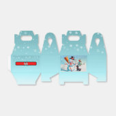 レトロ雪だるま、かわいい犬、赤い（鳥）ショウジョウコウカンチョウと木 フェイバーボックス (折り畳みなし)