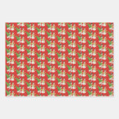 レトロ雪だるま ラッピングペーパーシート (正面2)