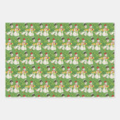 レトロ雪だるま ラッピングペーパーシート (正面3)
