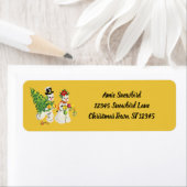 レトロ雪だるま ラベル (インサイチュ)