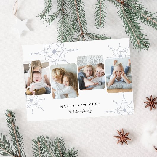 レトロ雪 | 4フォトコラージュ新年 シーズンカード
