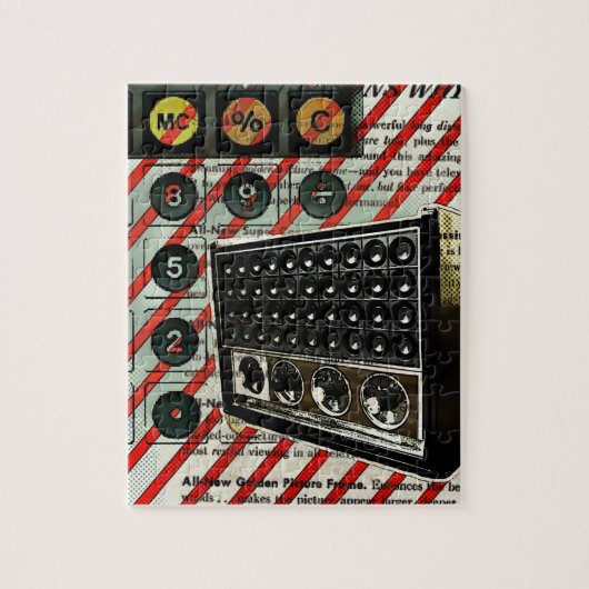 レトロ電子スピーカー短波無線 ジグソーパズル (縦)