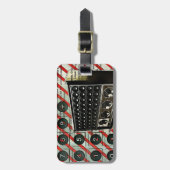 レトロ電子スピーカー短波無線 ラゲッジタグ (正面縦)